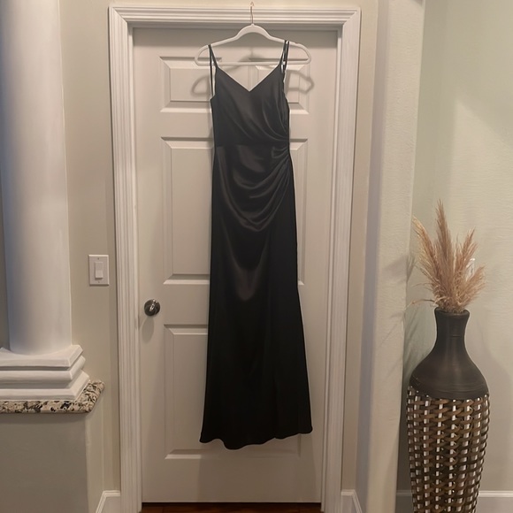 Black satin bridesmaids dress- perfect condition - Picture 3 of 3
